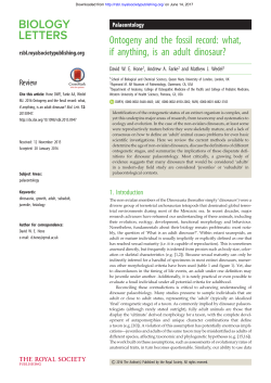 Ontogeny and the fossil record: what, if anything, is an adult dinosaur?
