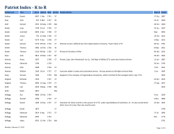Patriot Index - K to R - Connecticut Sons of the American Revolution