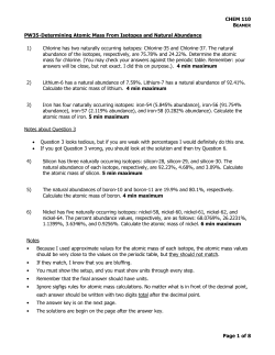 PW-35-Determining Atomic Mass Using Natural Abundance and