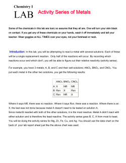 Making an Activity Series