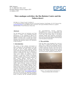Mars analogue activities: the Ibn Battuta Centre and the Sahara desert