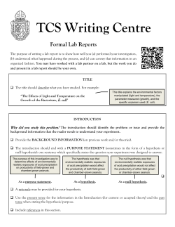 Formal lab reports
