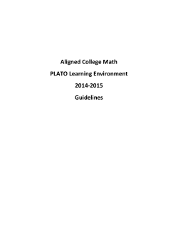 Aligned College Math PLATO Learning Environment 2014