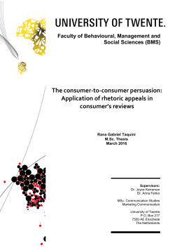 The consumer-to-consumer persuasion: Application of rhetoric