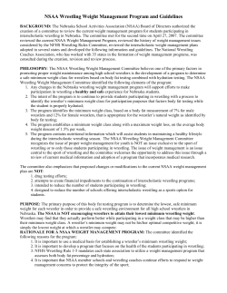 NSAA Wrestling Weight Management Program and Guidelines