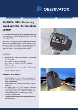 StaRWIS-UMB - Stationary Road Weather Information Sensor