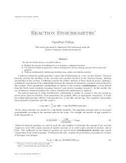 Reaction Stoichiometry
