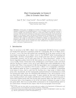Fast Cryptography in Genus 2 (Two is Greater than One)