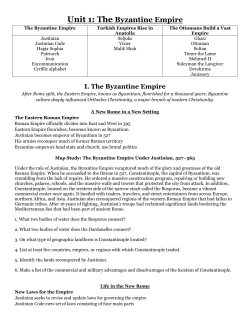 Unit 1: The Byzantine Empire