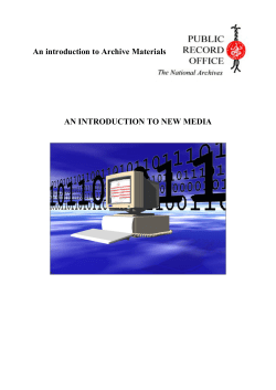 An introduction to Archive Materials AN INTRODUCTION TO NEW