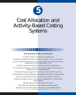 Cost Allocation And Activity-Based Costing
