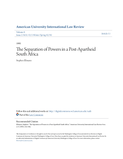 The Separation of Powers in a Post-Apartheid South Africa