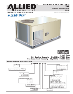 Allied Commercial Z Series Rooftop Package Unit Product Data Sheet