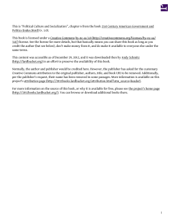 Political Culture and Socialization - 2012 Book Archive