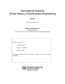 International Aspects Of the History of Earthquake Engineering