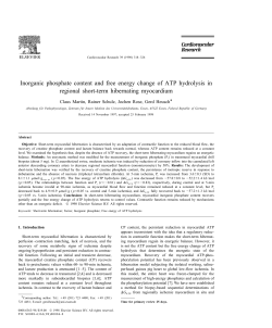 Inorganic phosphate content and free energy change of ATP