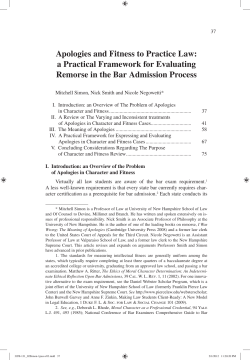 Apologies and Fitness to Practice Law: a