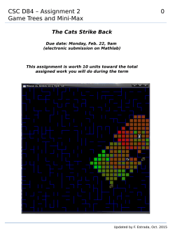 CSC D84 &ndash; Assignment 2 Game Trees and Mini