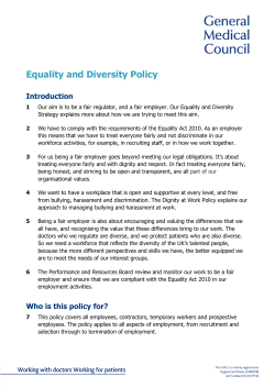 Equality and Diversity Policy