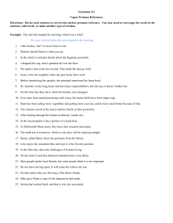 8.2 Vague Pronoun References