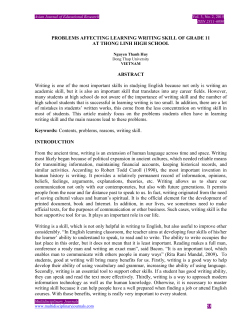 problems affecting learning writing skill