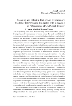 Meaning and Effect in Fiction