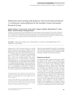 Multicentre patch testing with fragrance mix II and hydroxyisohexyl