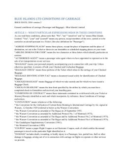 blue islands ltd conditions of carriage
