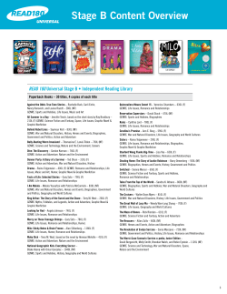 Stage B Content Overview - Houghton Mifflin Harcourt