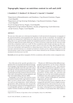 Topography impact on nutrition content in soil and yield