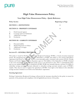 High Value Homeowners Policy
