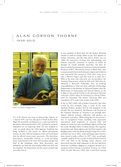 Alan Gordon Thorne - Australian Academy of the Humanities