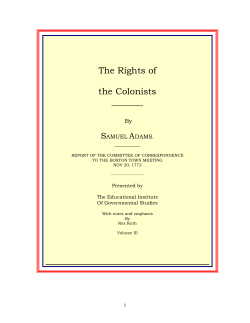 The Rights of the Colonists