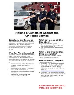 Making a Complaint Against the CP Police Service
