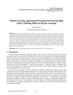 Mobile Learning Application Development Fostering High Order