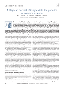 A HapMap harvest of insights into the genetics of common