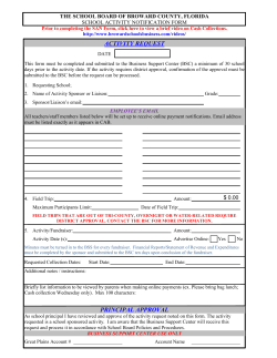 ACTIVITY REQUEST PRINCIPAL APPROVAL