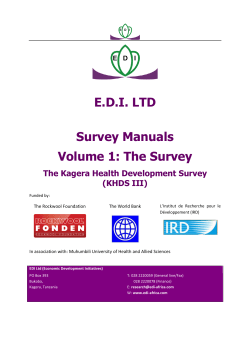 EDI LTD Survey Manuals Volume 1: The Survey