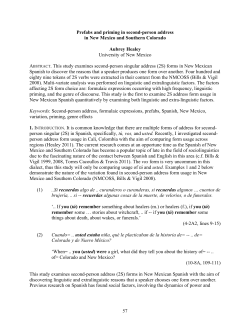 Prefabs and priming in second-person address in New Mexico and