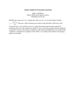 Another Method for Extracting Cube Roots Brian