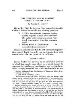 The Supreme Court Revisits Palko v. Connecticut