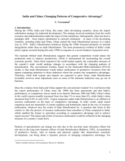 India and China: Changing Patterns of Comparative Advantage?