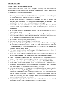 Bouncy Castle Hire Agreement - Newlands