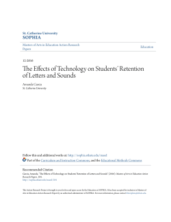 The Effects of Technology on Students` Retention of Letters and