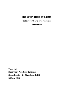 The witch trials of Salem - UvA-DARE