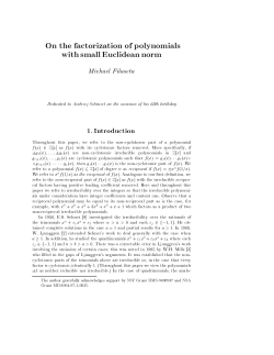 On the factorization of polynomials with small Euclidean norm