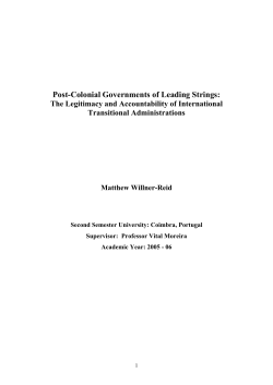 Post-Colonial Governments of Leading Strings: The Legitimacy and