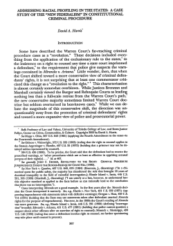 Addressing Racial Profiling in the States: A Case Study of the "New