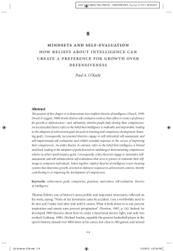 mindsets and self-evaluation how beliefs about intelligence can