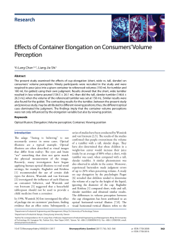 Effects of Container Elongation on Consumers` Volume Perception